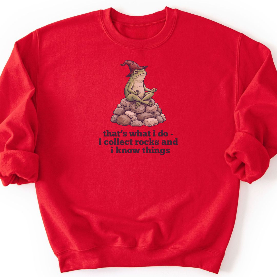 I Collect Rocks and I Know Things Sweatshirt - Red