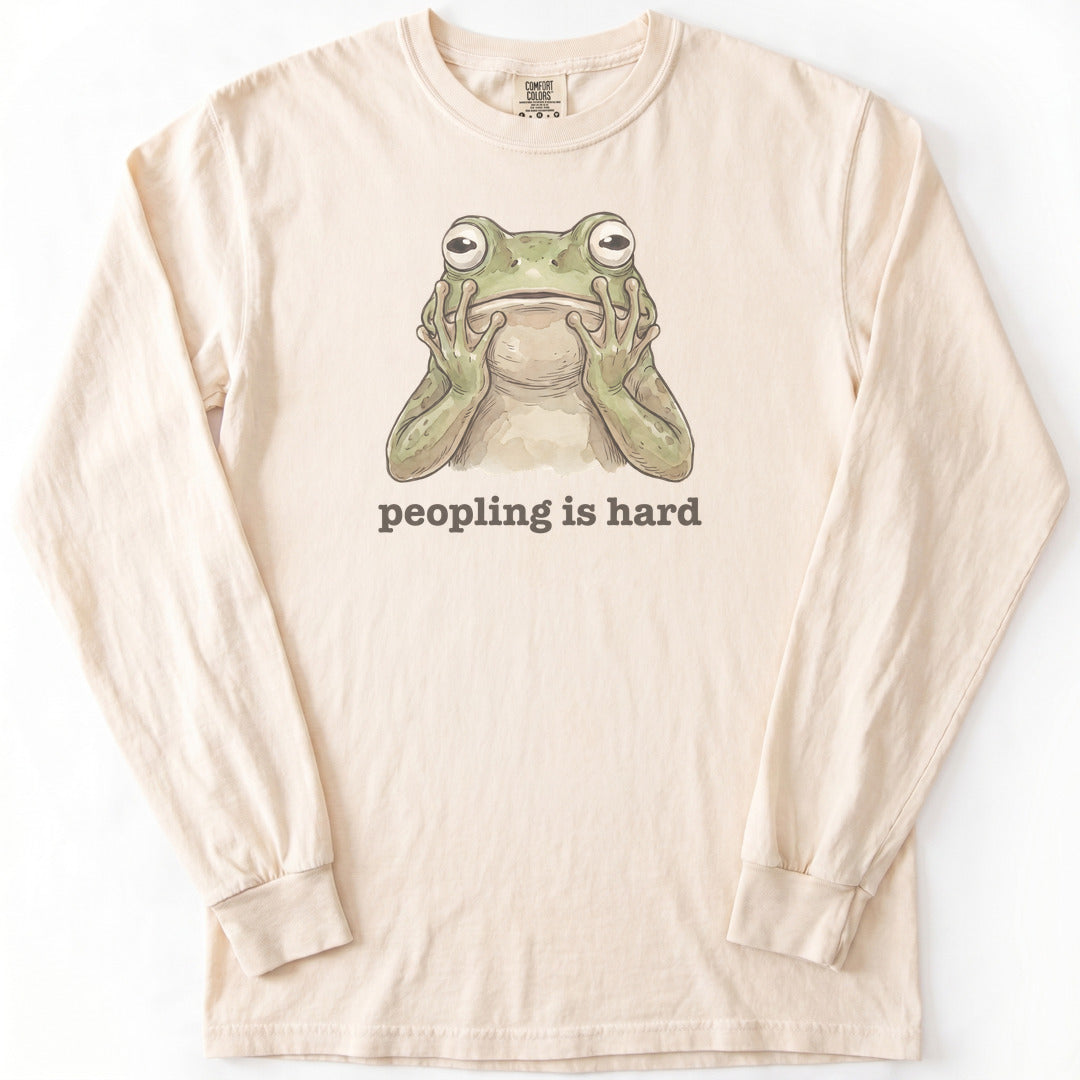 Peopling Is Hard Premium LS - Comfort Colors garment-dyed long sleeve in Ivory from Summit Soul