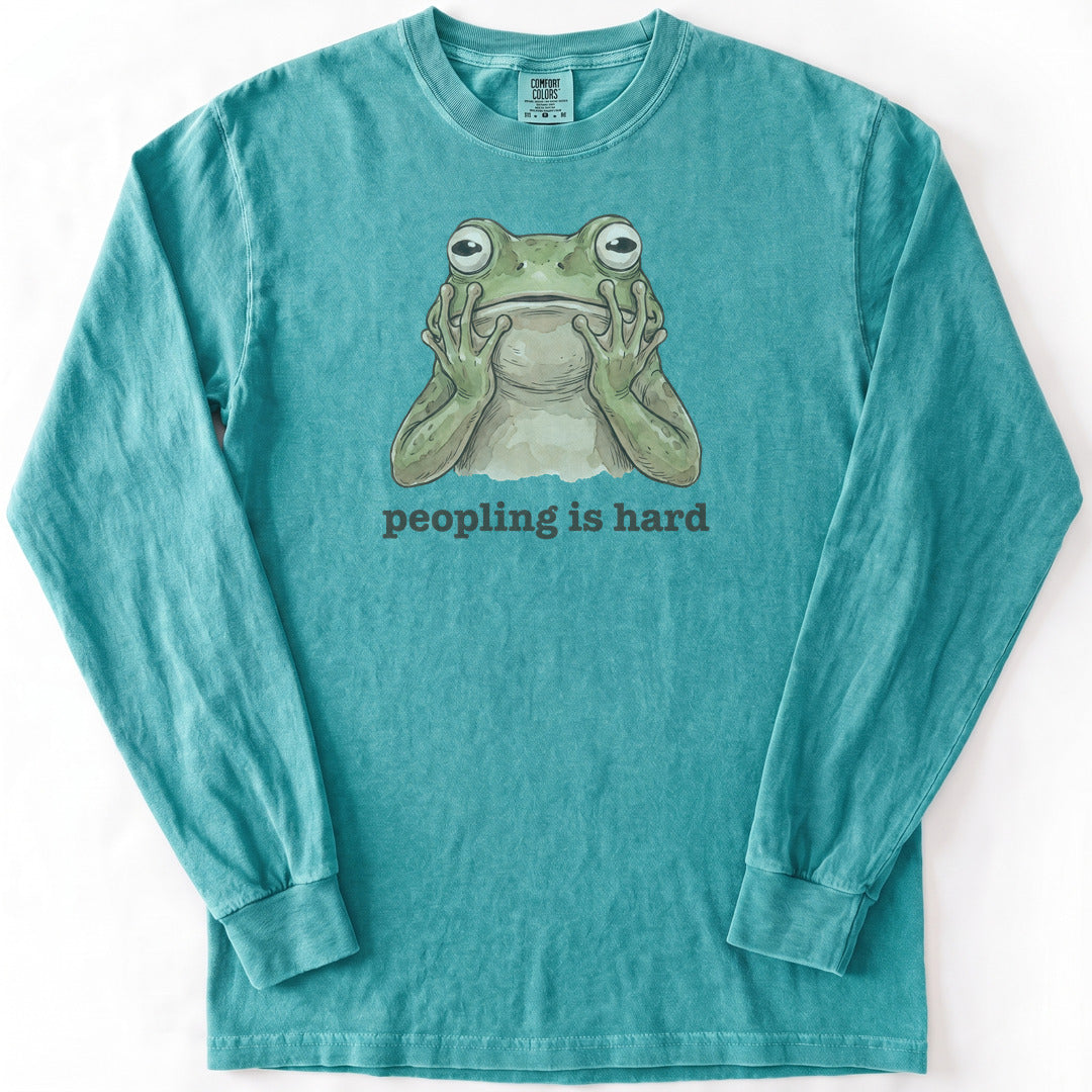 Peopling Is Hard Premium LS - Comfort Colors garment-dyed long sleeve in Seafoam from Summit Soul