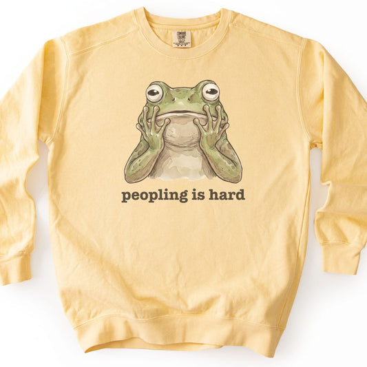 Peopling Is Hard Premium Sweatshirt - Butter