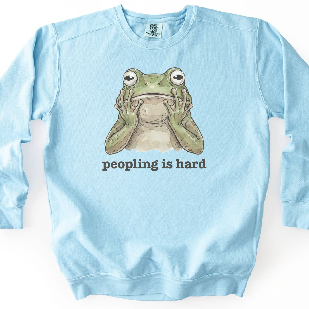 Peopling Is Hard Premium Sweatshirt - Chambray