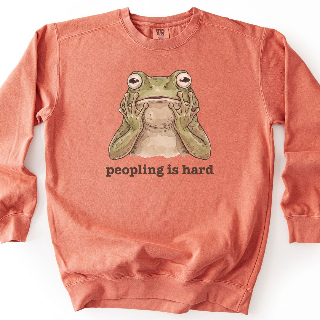 Peopling Is Hard Premium Sweatshirt - Terracotta