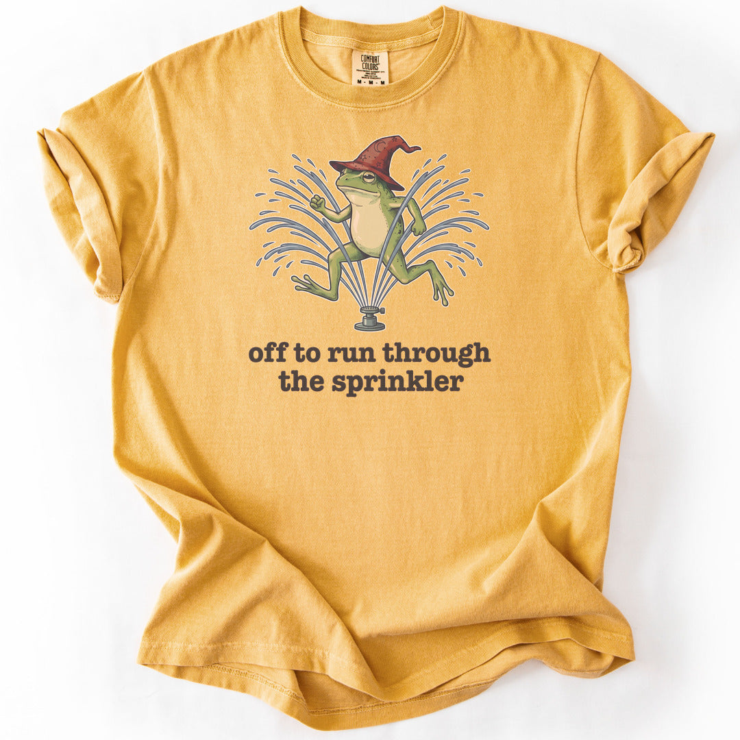 Off to Run Through the Sprinkler Premium - Mustard