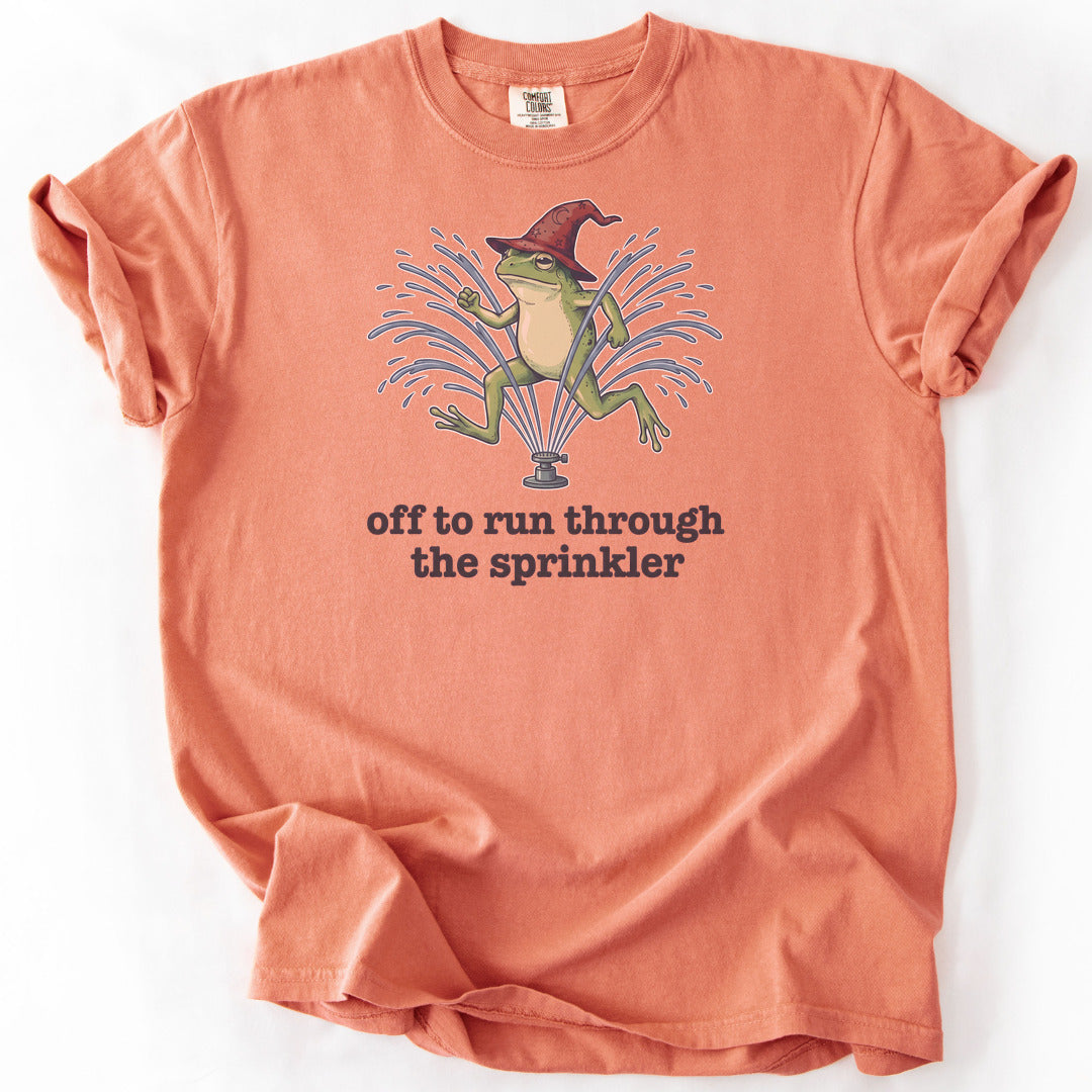 Off to Run Through the Sprinkler Premium - Terracotta