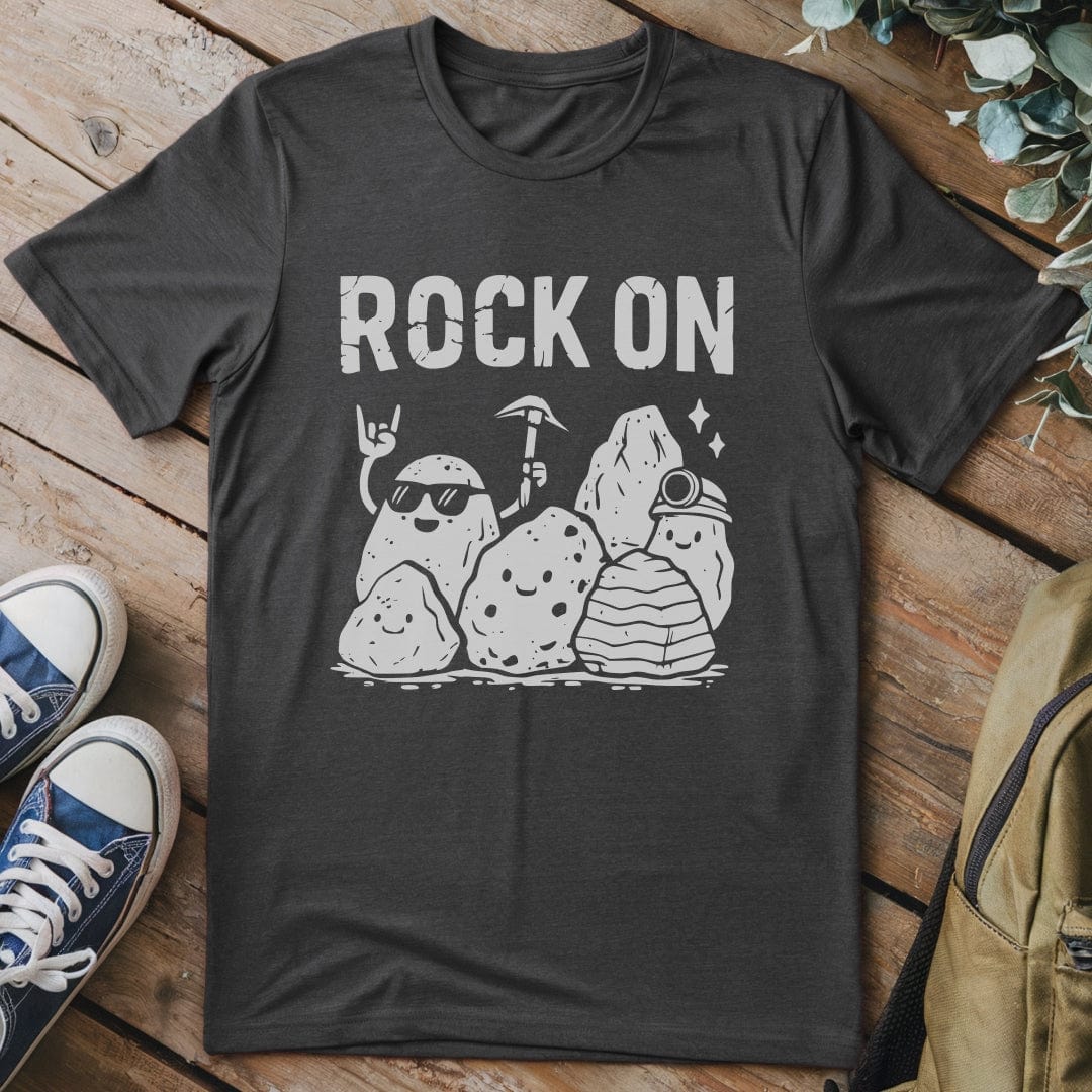T-Shirt Dark Heather / S Rock On Funny T-Shirt
