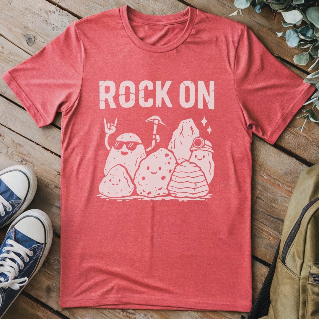 T-Shirt Heather Red / S Rock On Funny T-Shirt