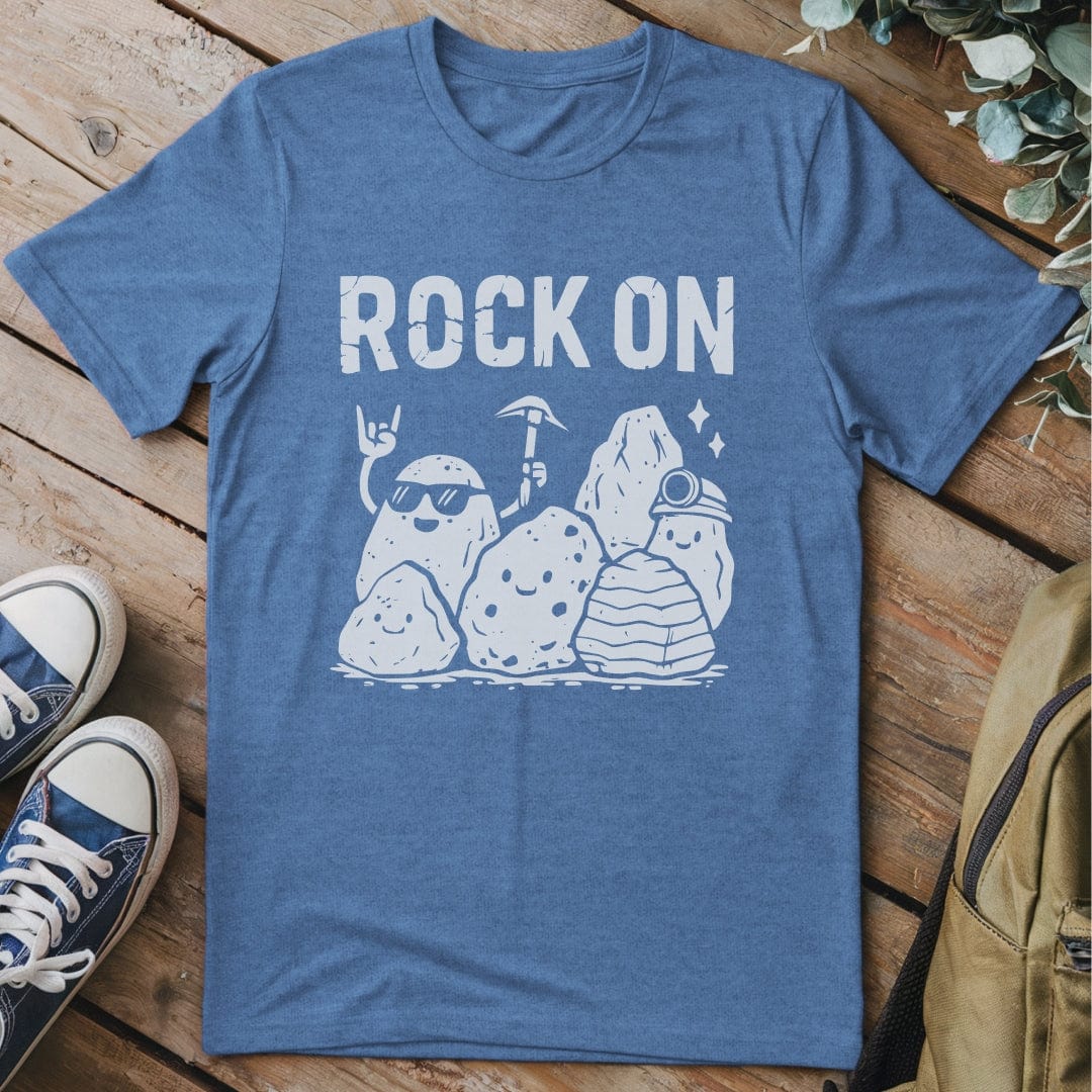 T-Shirt Heather Indigo / S Rock On Funny T-Shirt