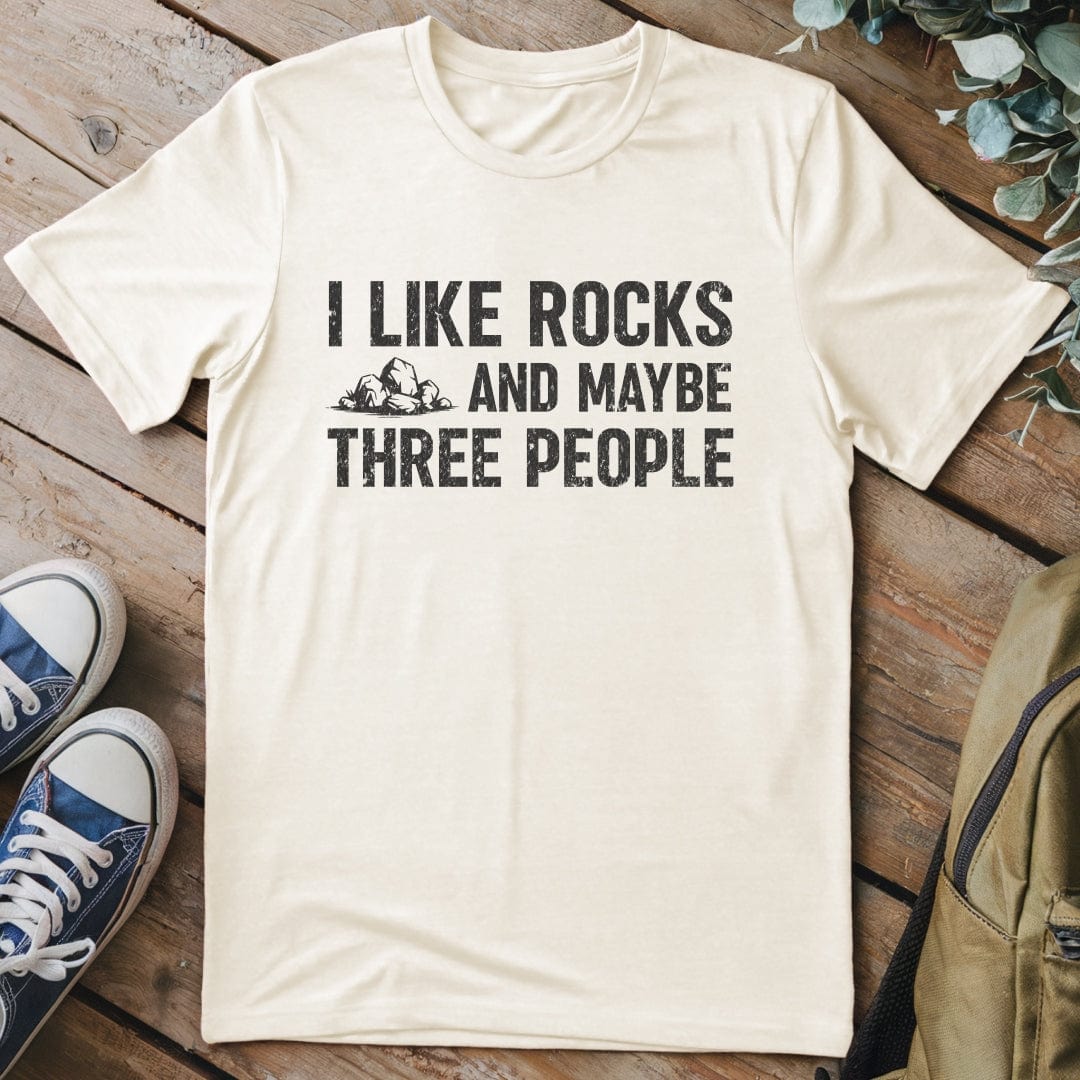 T-Shirt Natural / S Rocks & 3 People – T-Shirt