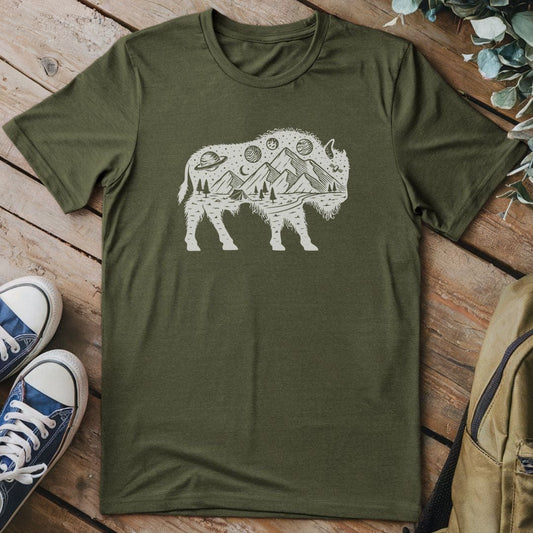 T-Shirt Military Green / S Night Bison T-Shirt