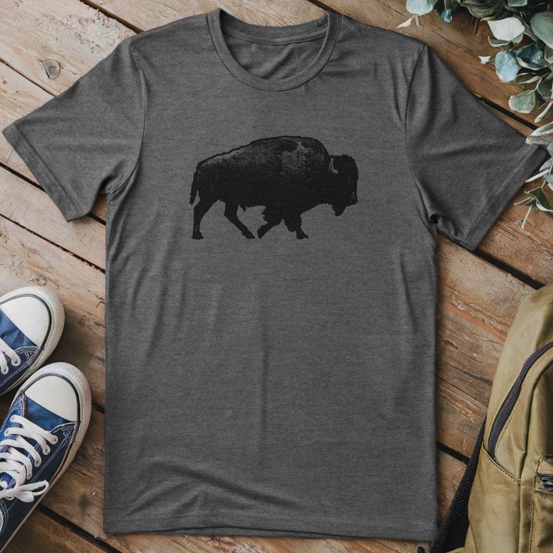 T-Shirt Dark Heather / S Lone Bison T-Shirt