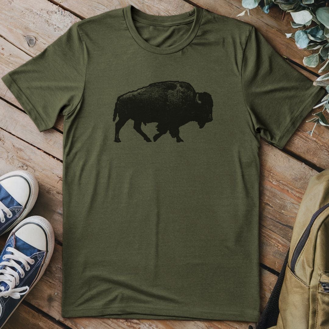 T-Shirt Military Green / S Lone Bison T-Shirt