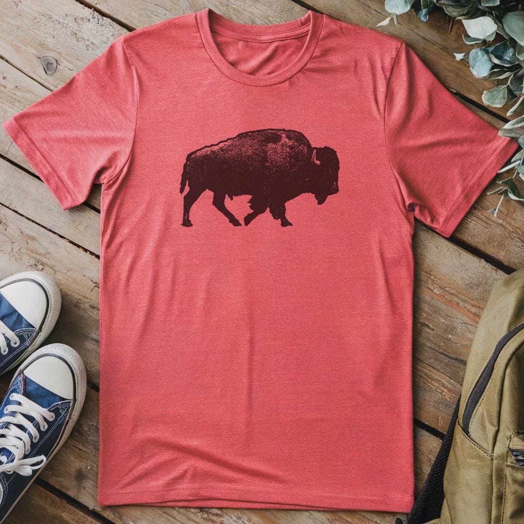 T-Shirt Heather Red / S Lone Bison T-Shirt