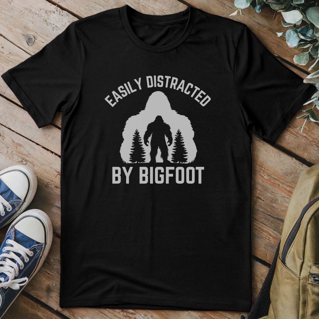 T-Shirt Black / S Distracted By Bigfoot T-Shirt