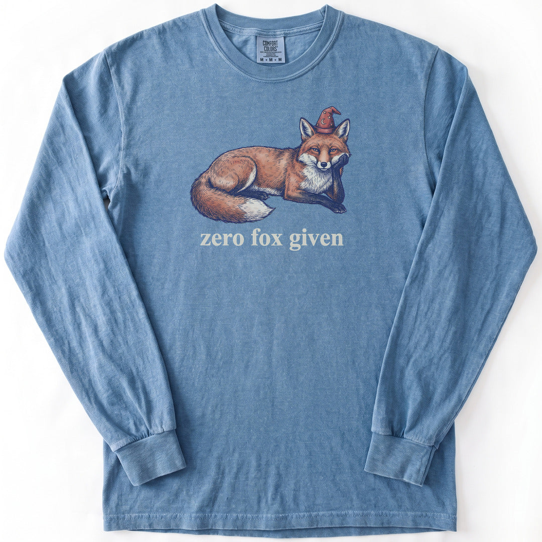 Zero Fox Given Premium LS - Comfort Colors garment-dyed long sleeve in Blue Jean from Summit Soul