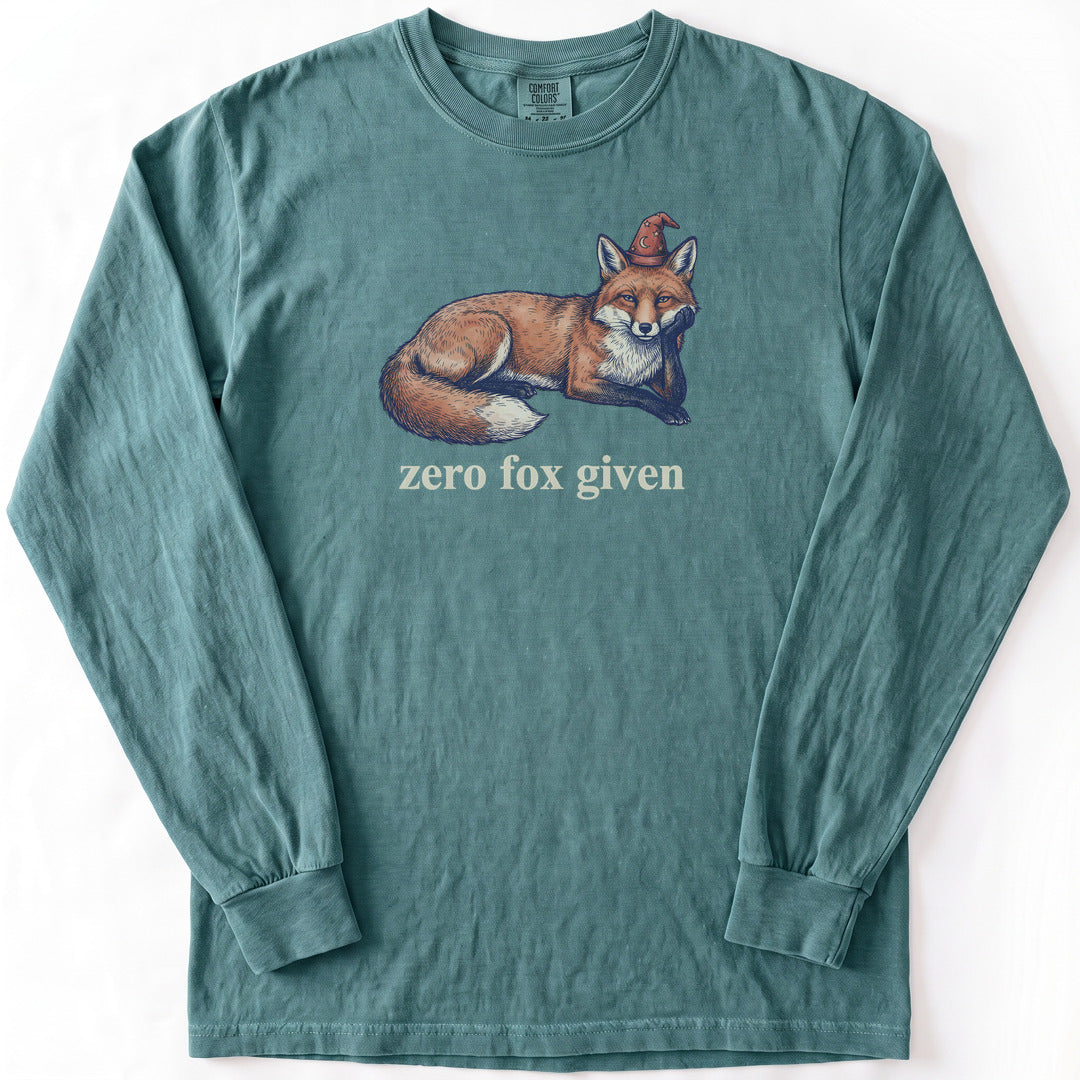 Zero Fox Given Premium LS - Comfort Colors garment-dyed long sleeve in Blue Spruce from Summit Soul