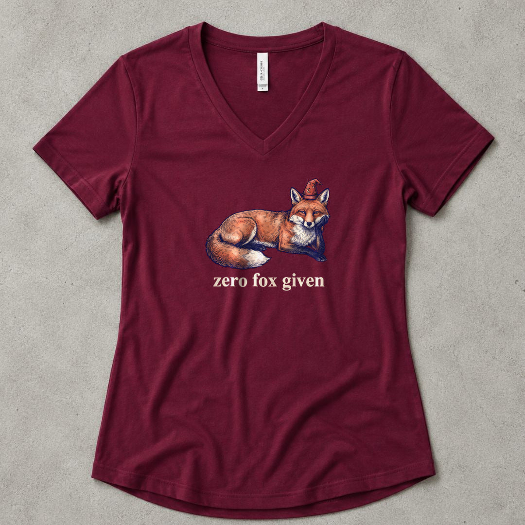 Zero Fox Given V-Neck - women's relaxed v-neck tee in Maroon from Summit Soul