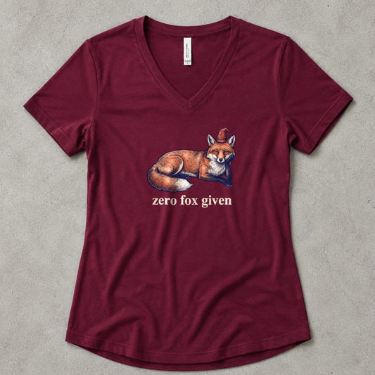 Zero Fox Given V-Neck - women's relaxed v-neck tee in Maroon from Summit Soul