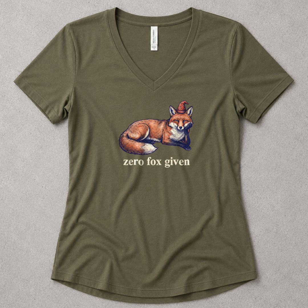 Zero Fox Given V-Neck - women's relaxed v-neck tee in Military Green from Summit Soul