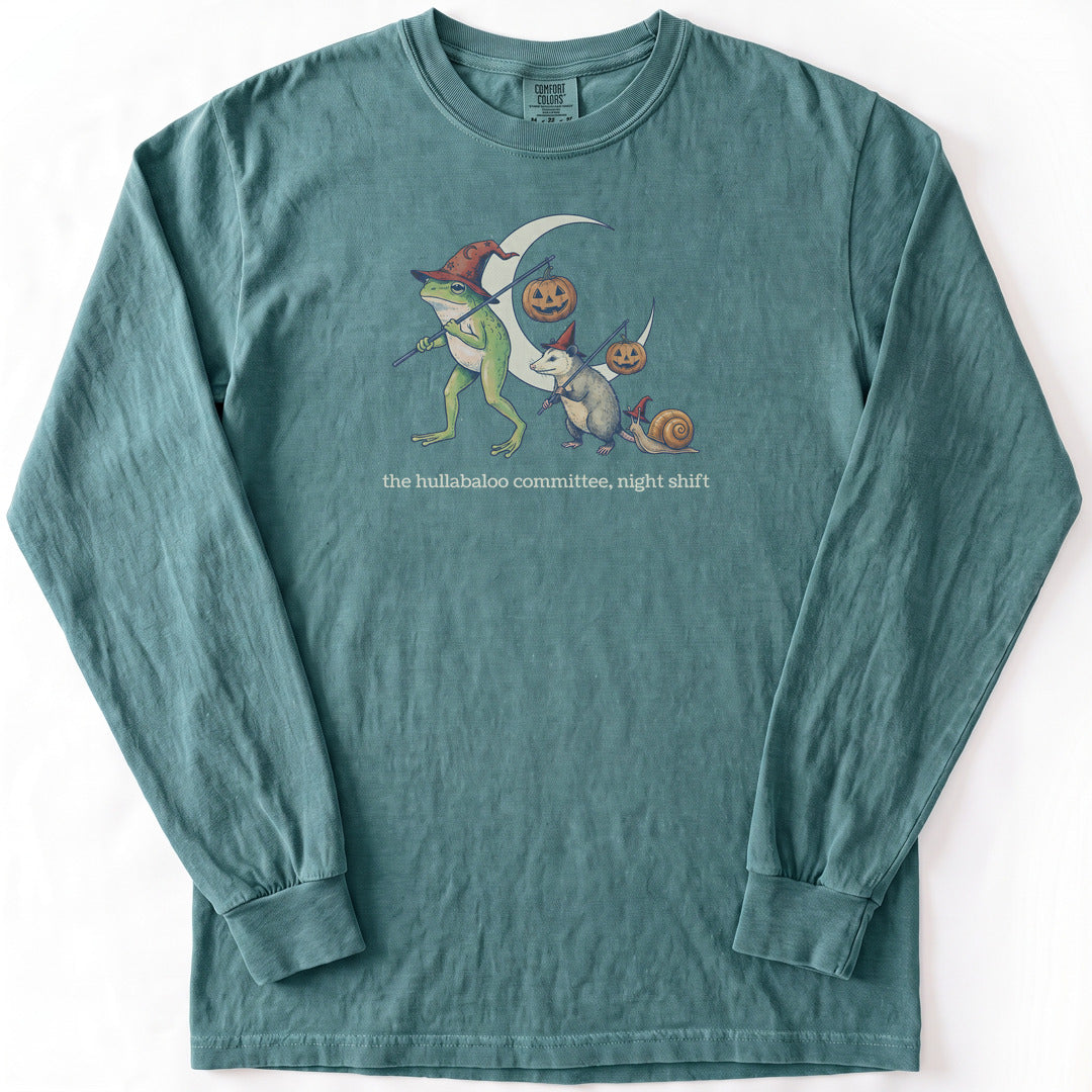 Night Shift Premium LS - Comfort Colors garment-dyed long sleeve in Blue Spruce from Summit Soul