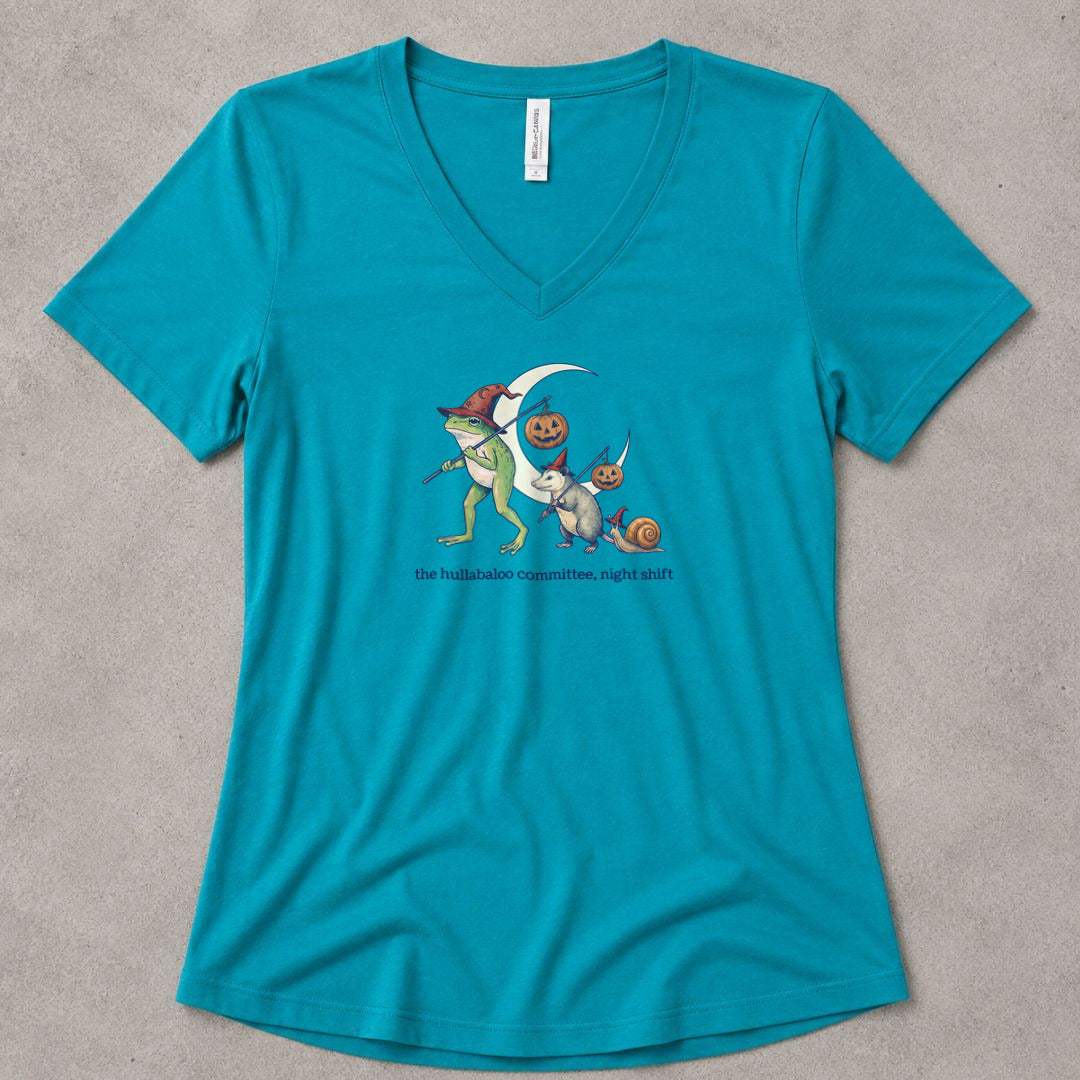 Night Shift V-Neck - women's relaxed v-neck tee in Turquoise from Summit Soul