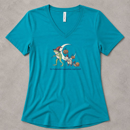 Night Shift V-Neck - women's relaxed v-neck tee in Turquoise from Summit Soul