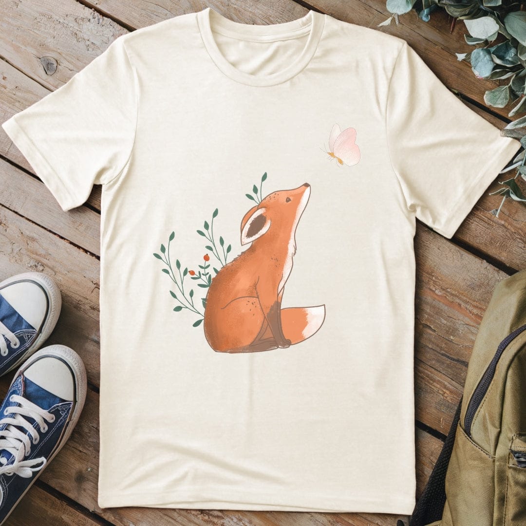 T-Shirt Natural / S Fox & Butterfly T-Shirt