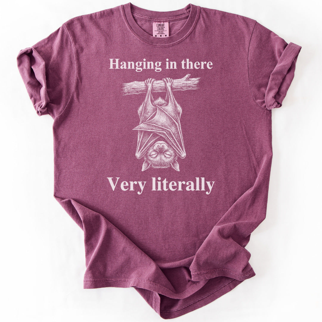 Hanging In There Very Literally Premium - Berry