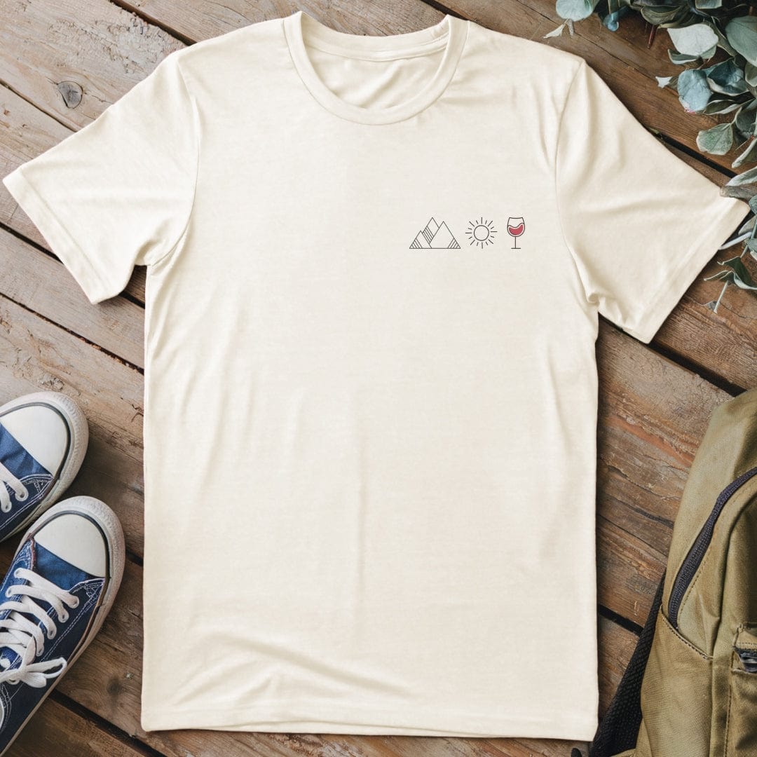 T-Shirt Natural / S Mountain Sun Wine T-Shirt