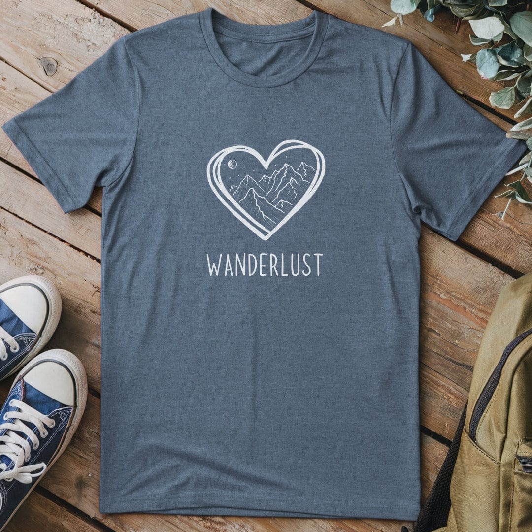 T-Shirt Heather Indigo / S Wanderlust Love T-Shirt