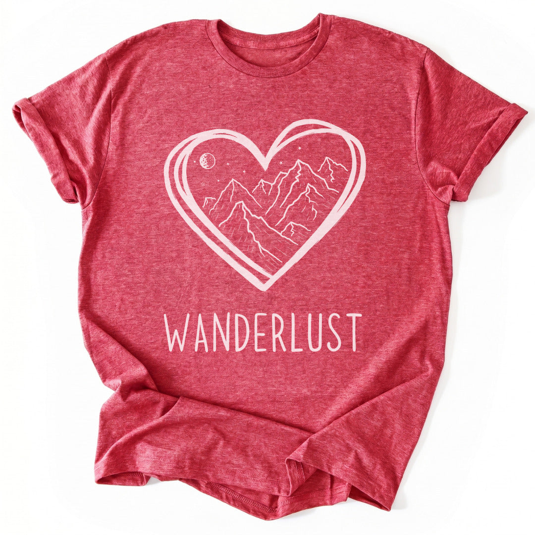 T-Shirt Heather Red / S Wanderlust Love T-Shirt
