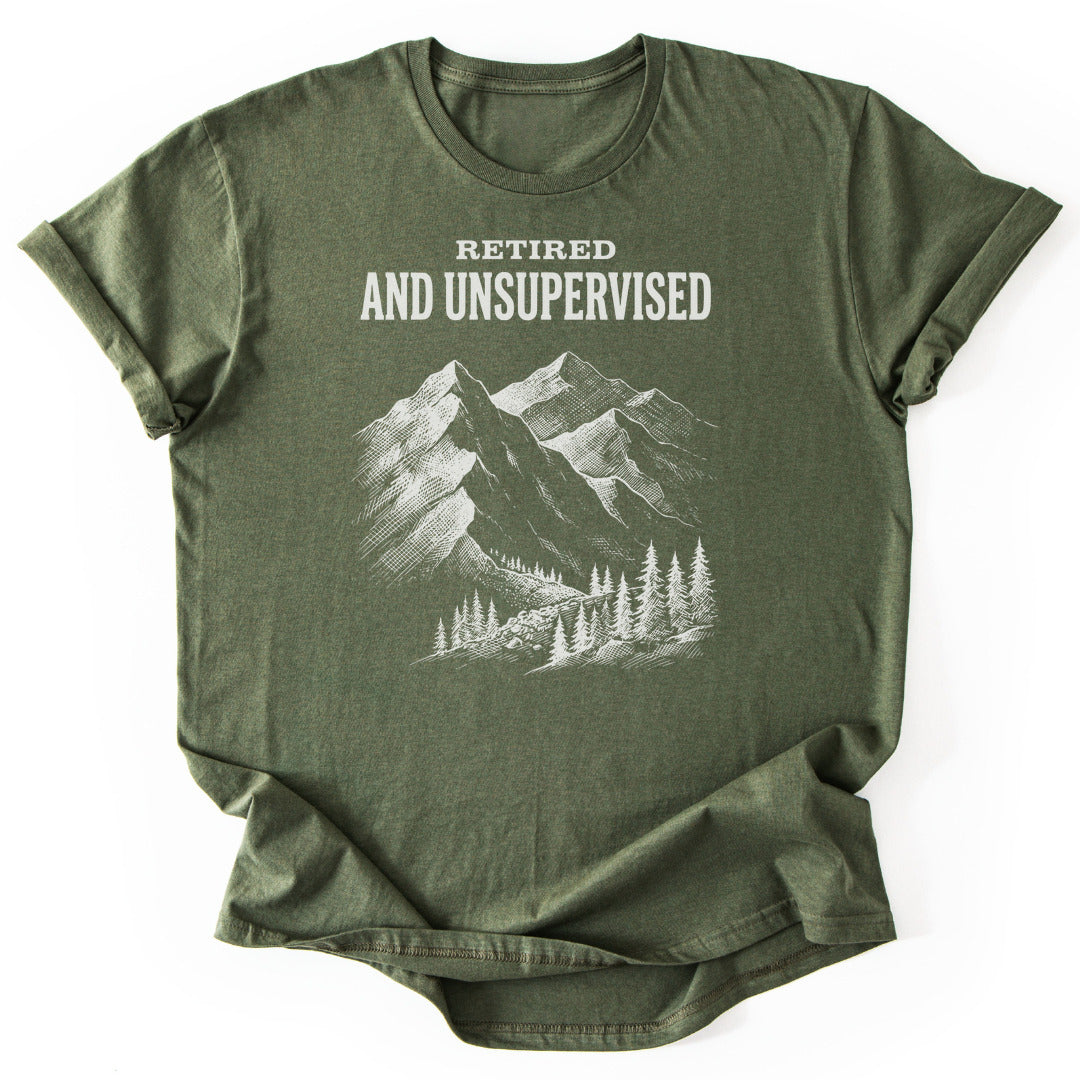 Retired and Unsupervised - Military Green