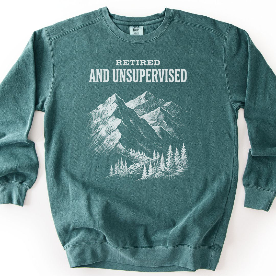 Retired and Unsupervised Premium Sweatshirt - Blue Spruce