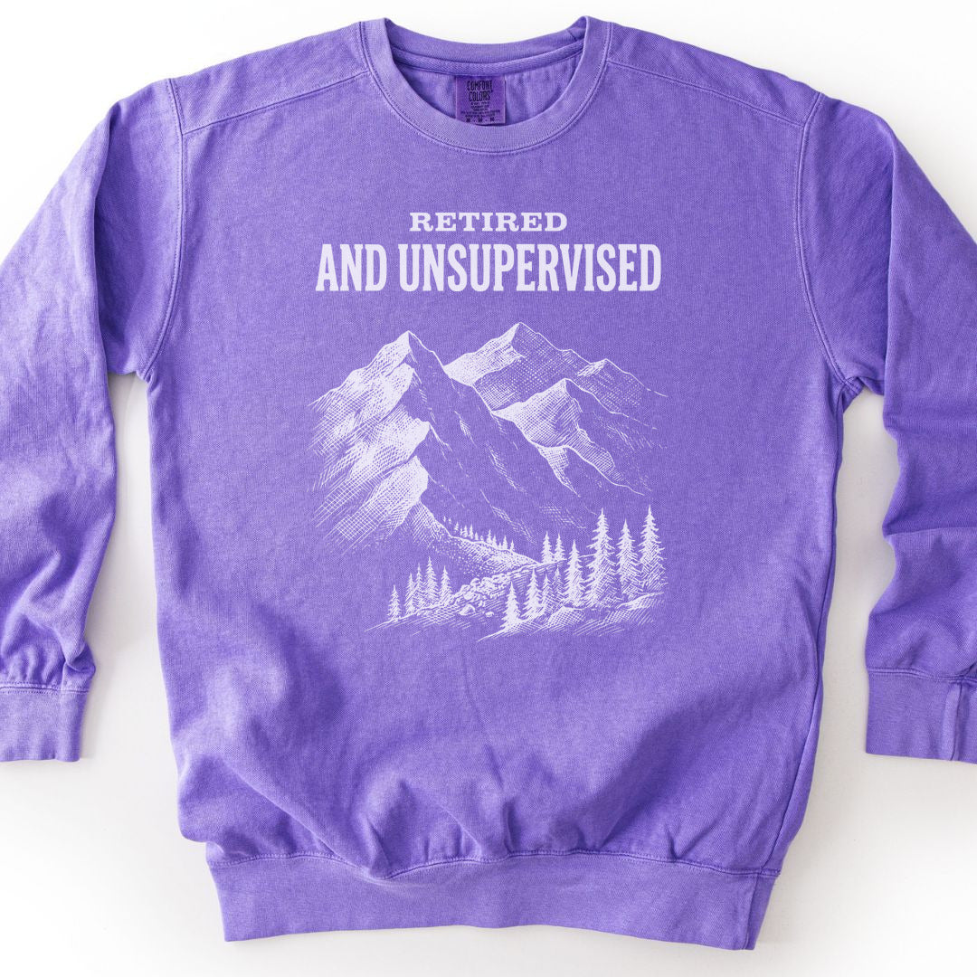 Retired and Unsupervised Premium Sweatshirt - Violet