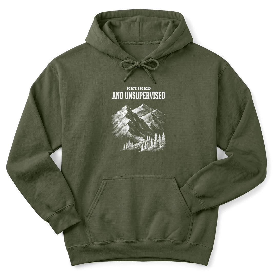 Hoodie Military Green / S Retired and Unsupervised Hoodie