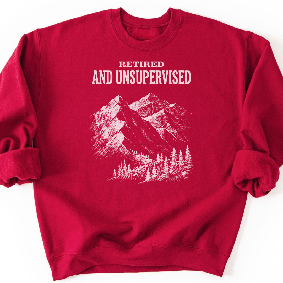 Retired and Unsupervised Sweatshirt - Cardinal Red