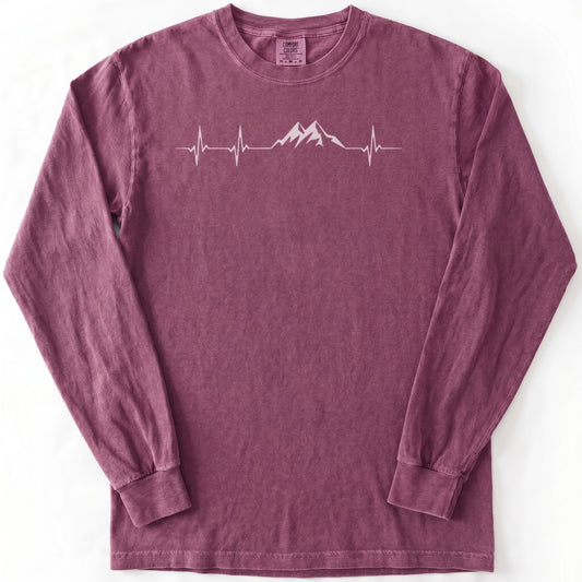 Mountain Pulse Minimalist Premium LS - Comfort Colors garment-dyed long sleeve in Berry from Summit Soul