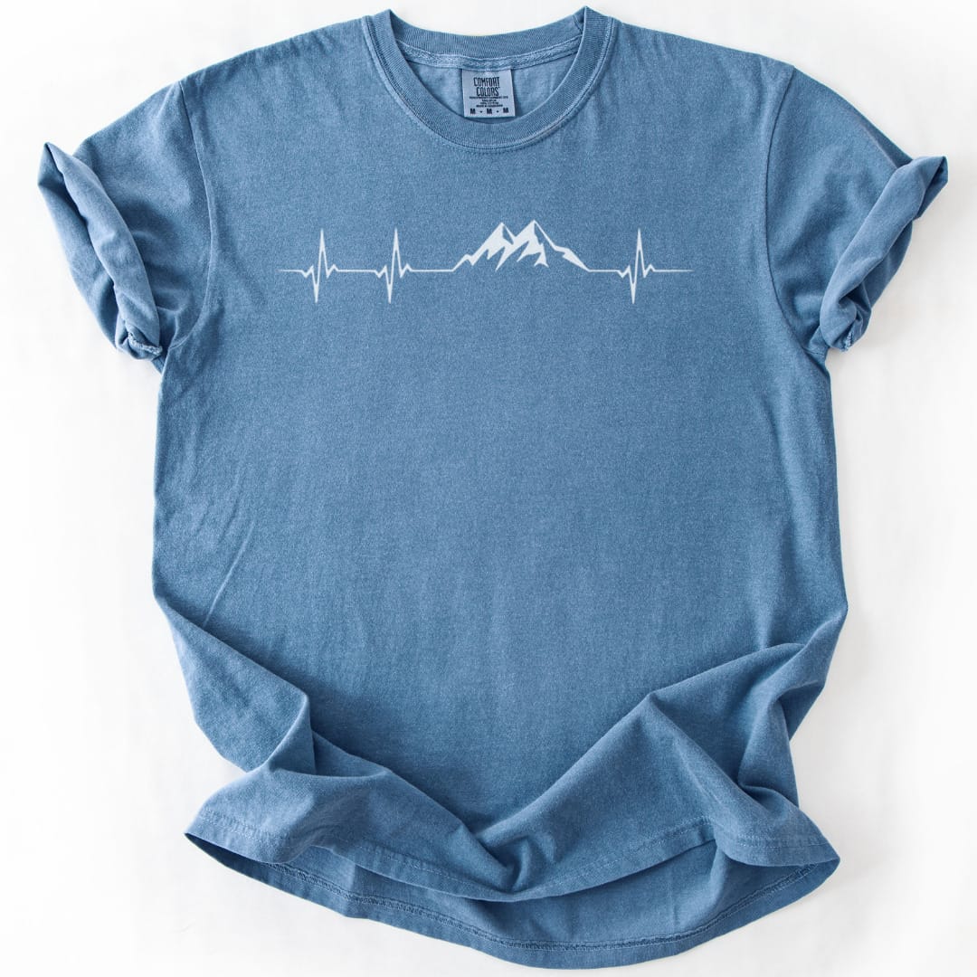 T-Shirt Blue Jean / S Mountain Pulse Minimalist Premium