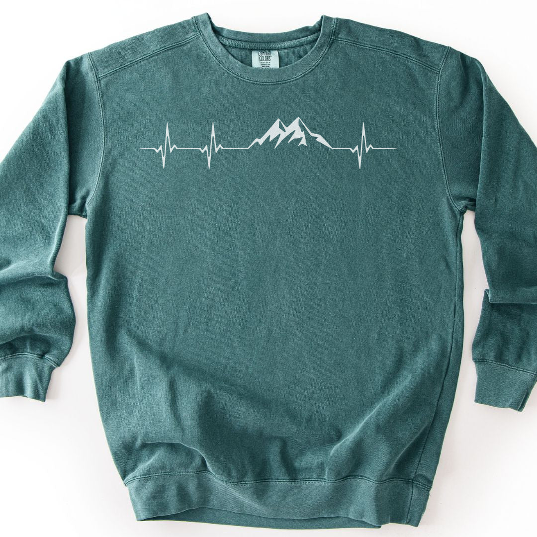 Mountain Pulse Minimalist Premium Sweatshirt - Blue Spruce