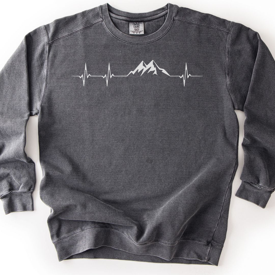 Mountain Pulse Minimalist Premium Sweatshirt - Pepper