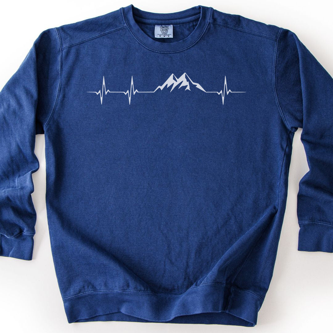 Mountain Pulse Minimalist Premium Sweatshirt - True Navy