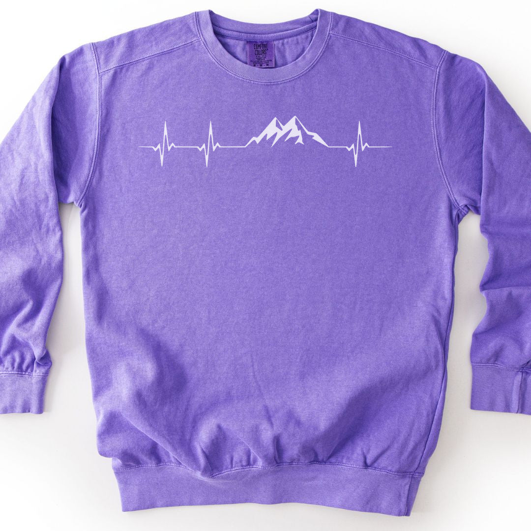 Mountain Pulse Minimalist Premium Sweatshirt - Violet