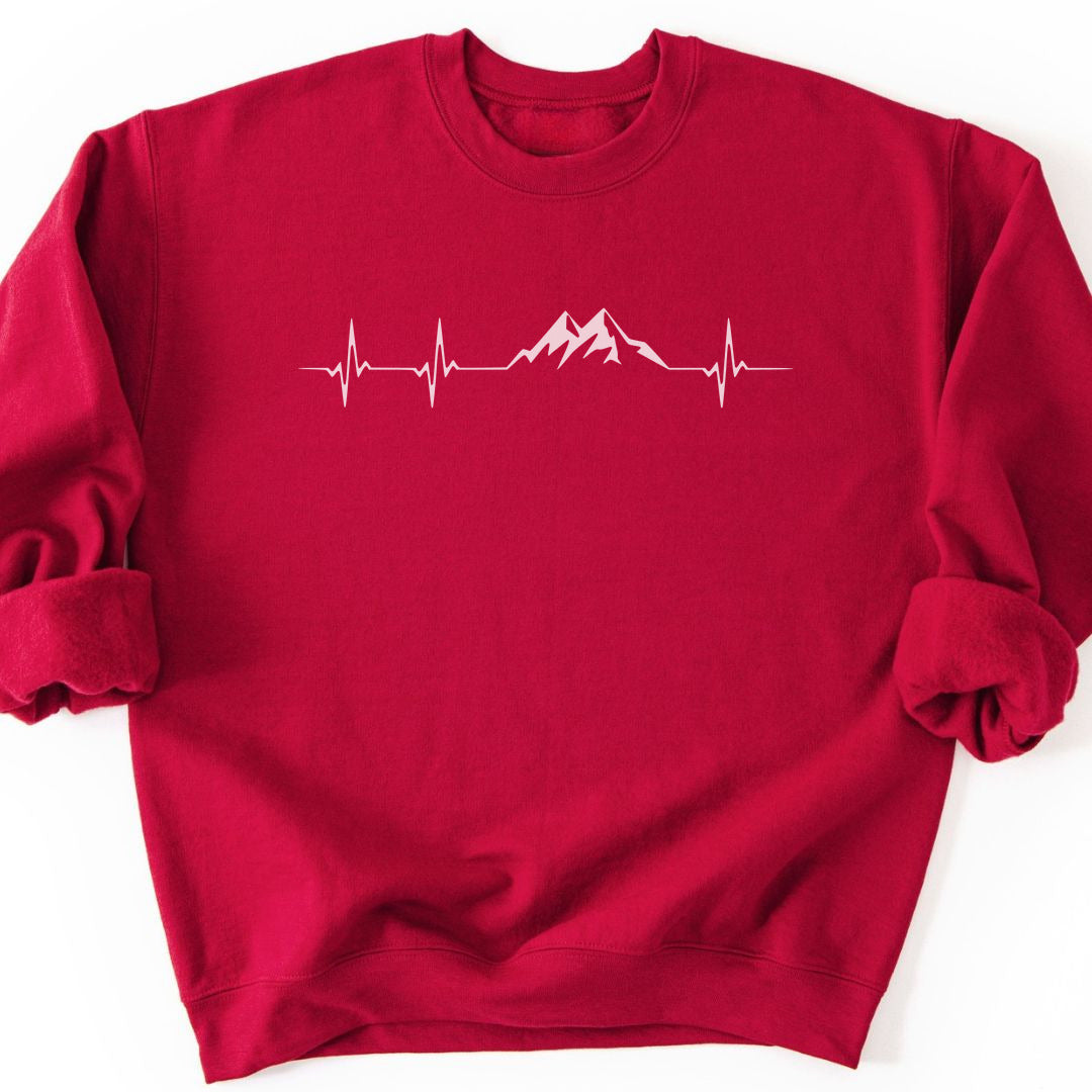 Mountain Pulse Minimalist Sweatshirt - Cardinal Red