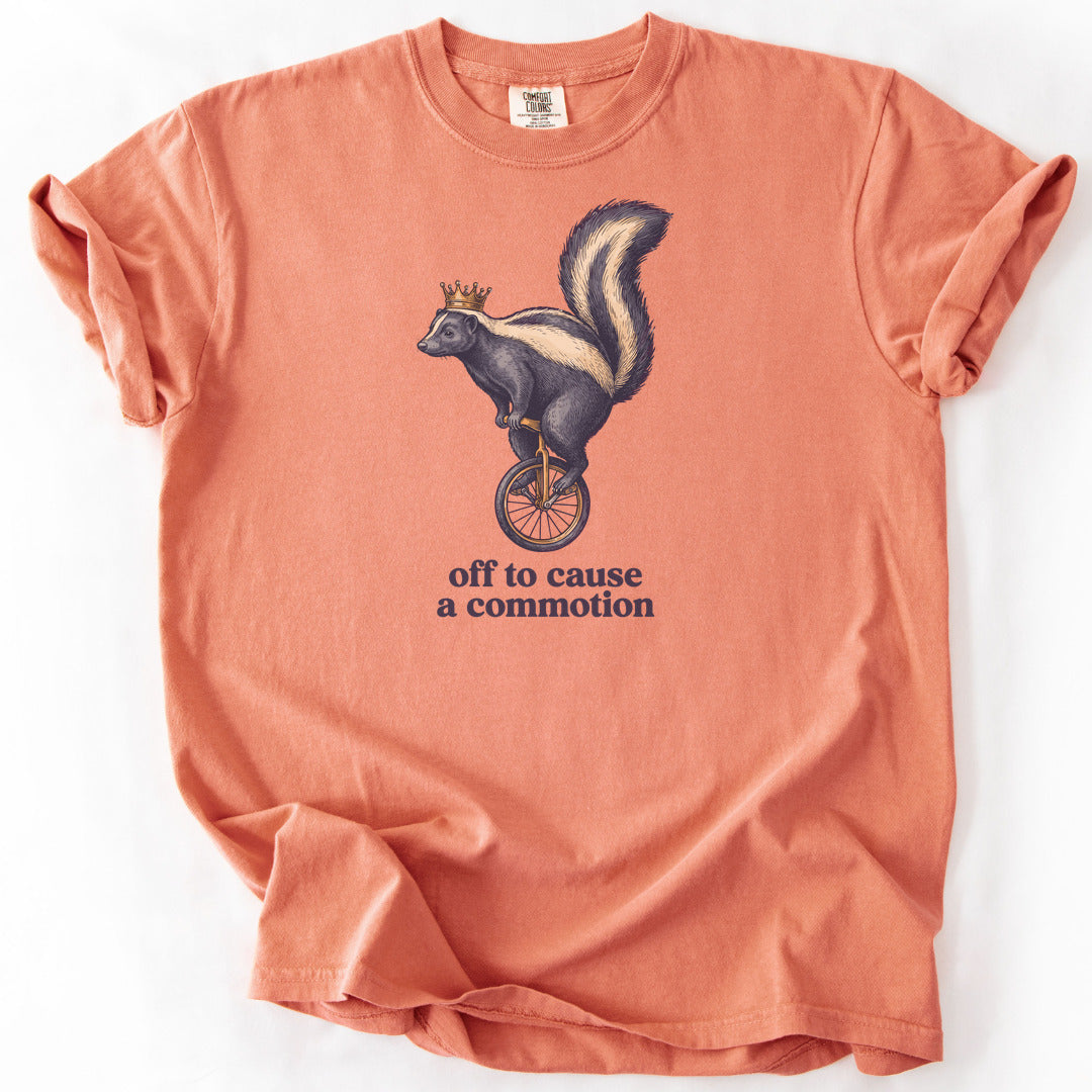 Off to Cause a Commotion II Premium - Terracotta
