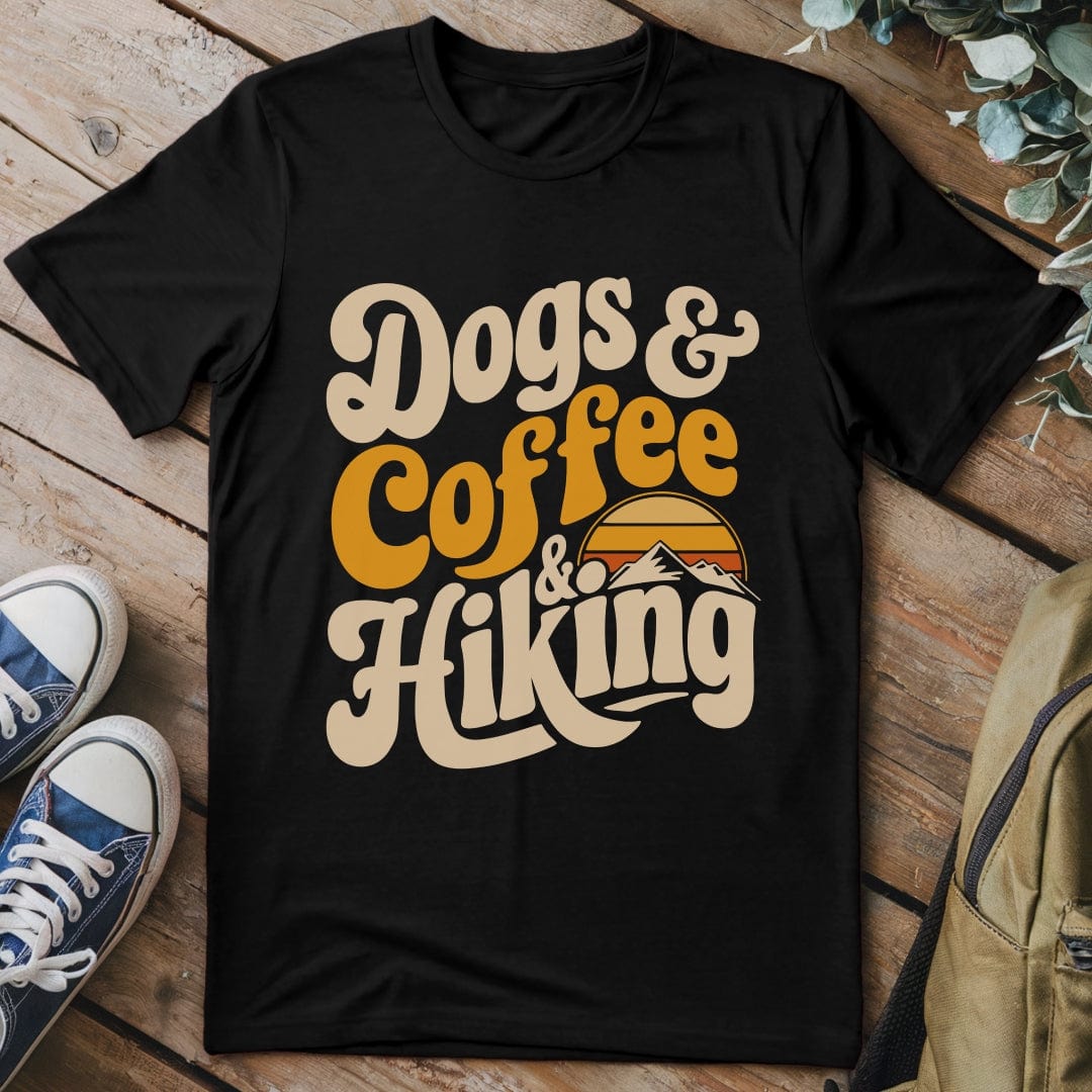 T-Shirt Black / S Dogs Coffee & Hiking T-Shirt