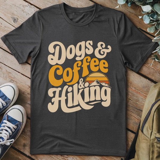 T-Shirt Dark Heather / S Dogs Coffee & Hiking T-Shirt
