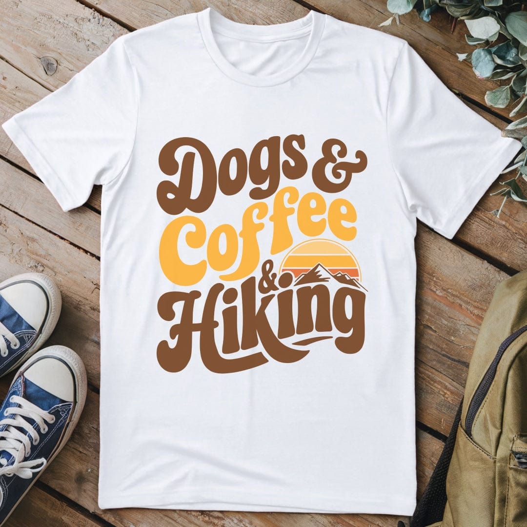 T-Shirt White / S Dogs Coffee & Hiking T-Shirt