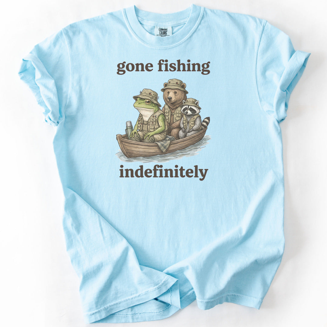 Gone Fishing Indefinitely Premium - Chambray