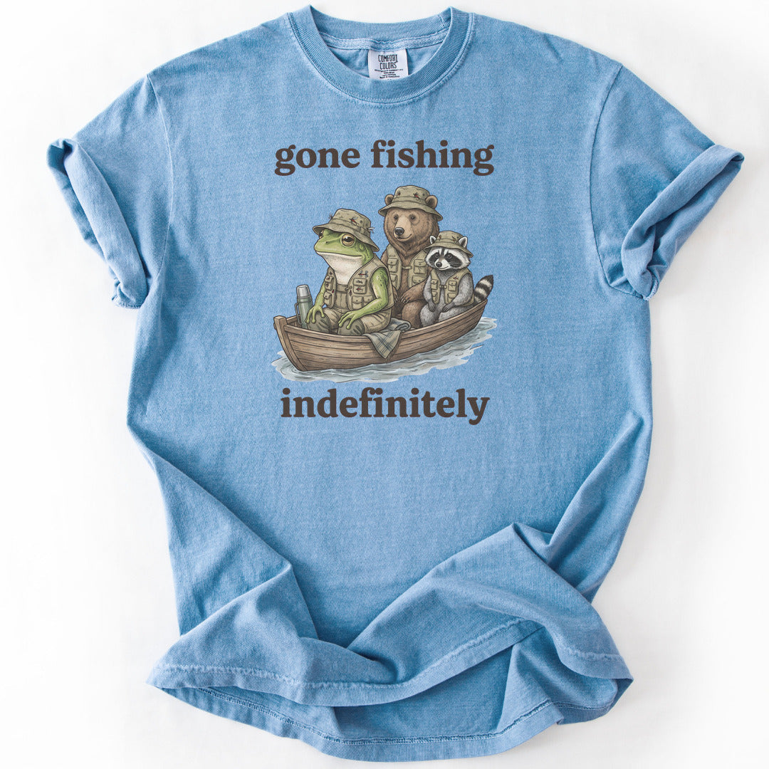 Gone Fishing Indefinitely Premium - Washed Denim