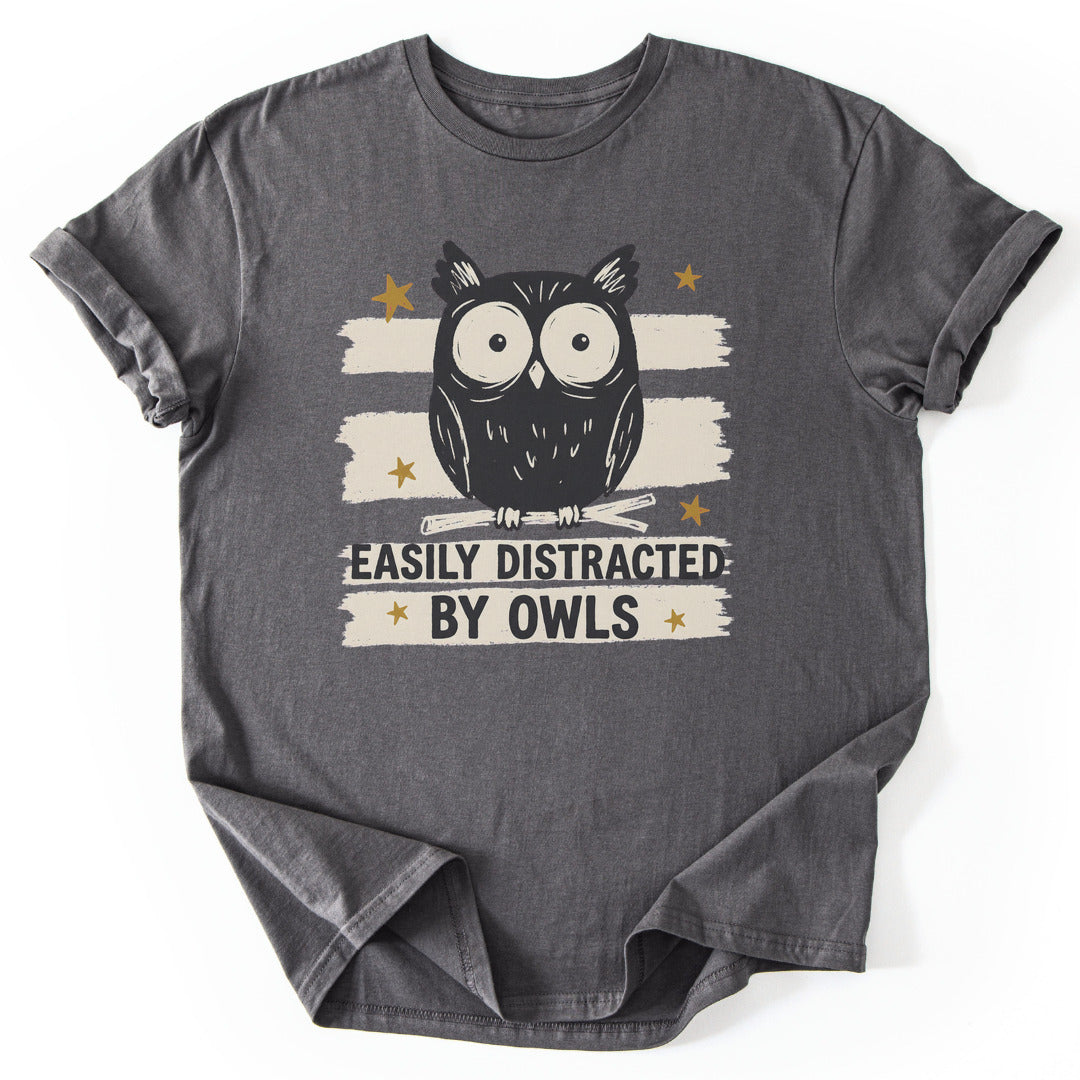 Easily Distracted by Owls - Charcoal