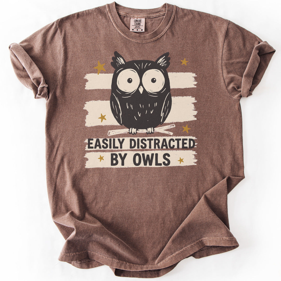 Easily Distracted by Owls Premium - Espresso